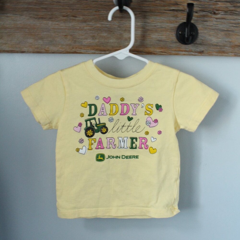 ☀️ 4/$20 John Deere Size 2T Girls Daddy's Little Farmer Shirt